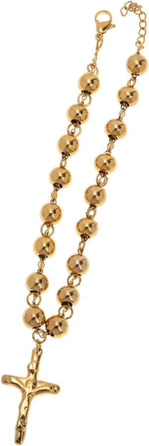 Fashionable Stainless Steel Cross Bead Bracelet Buddhist Prayer Bead Wrist Chain