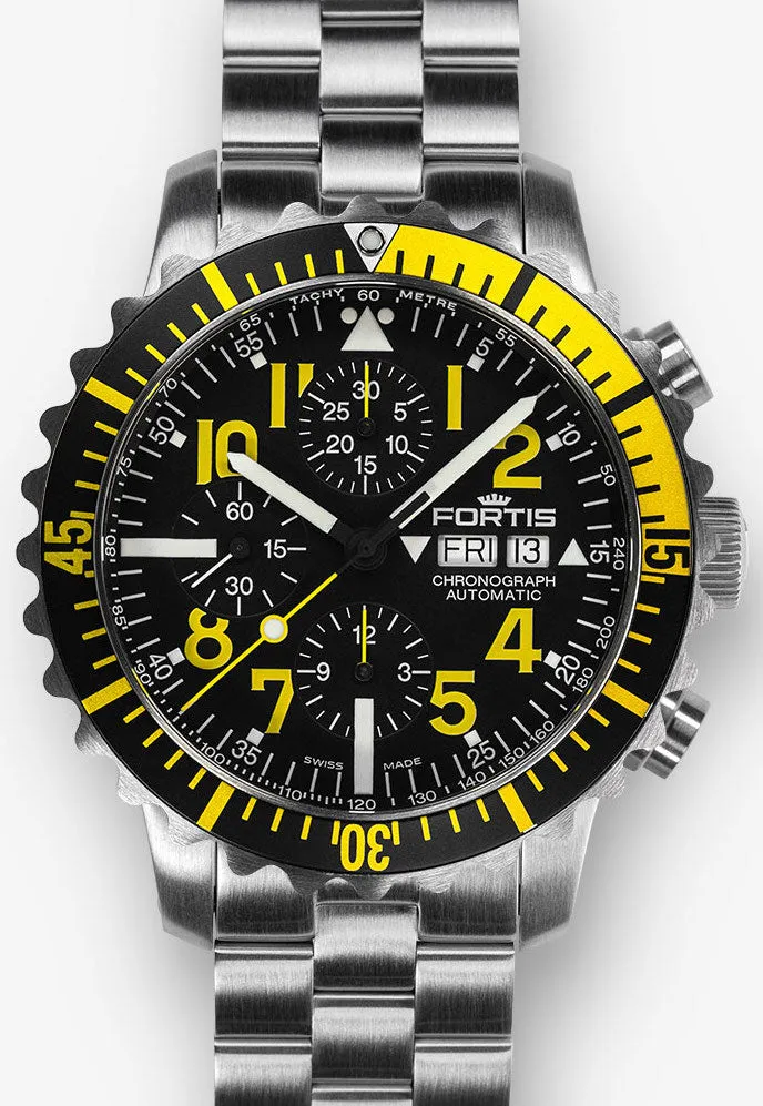Fortis Watch Marinemaster Yellow Chronograph