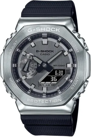 G-Shock Casio Metal Covered Octagonal Black Resin Band Watch GM2100-1A
