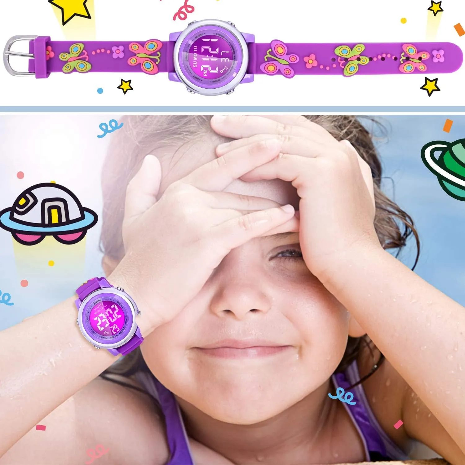 Girls Watches Age 3-10 with Waterproof Alarm - Best Gifts for Girls