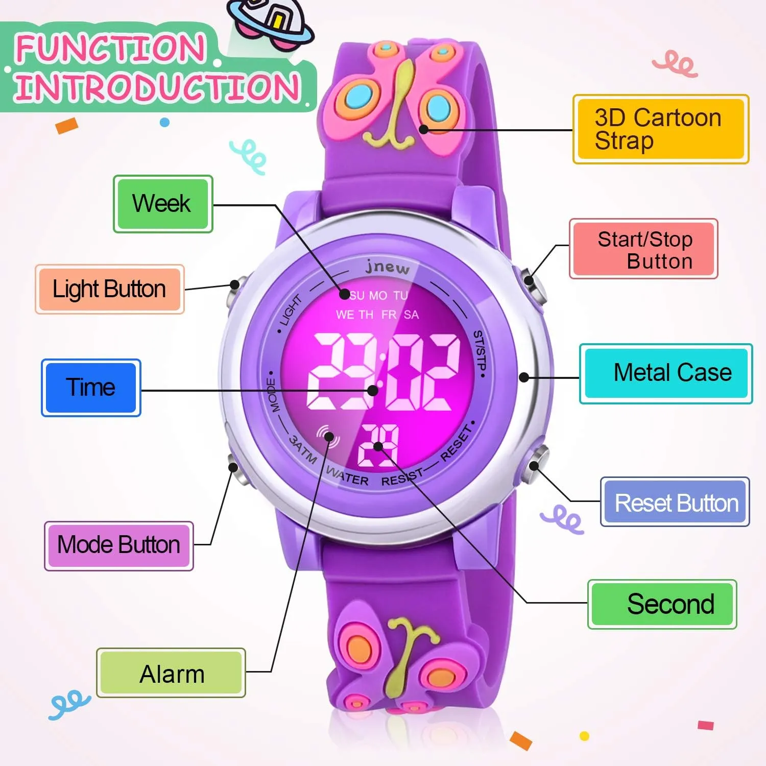 Girls Watches Age 3-10 with Waterproof Alarm - Best Gifts for Girls