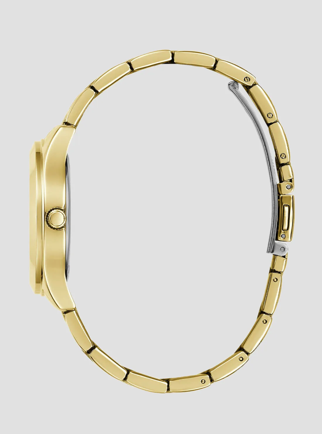 Gold Tri Plaque Black Link Watch