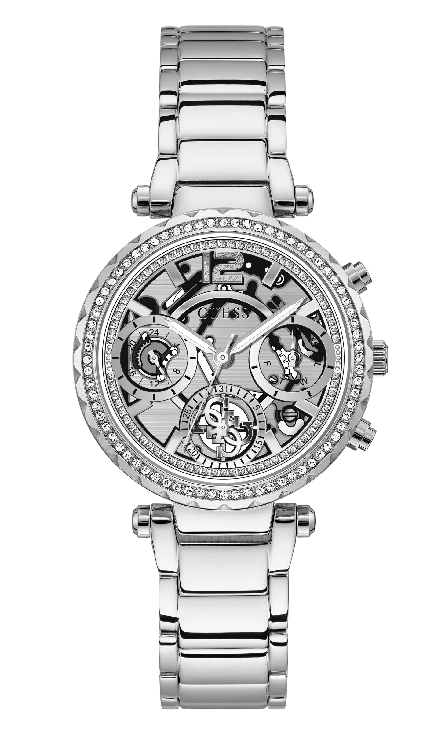 Guess Ladies Silver Multi-function Watch - GW0403L1