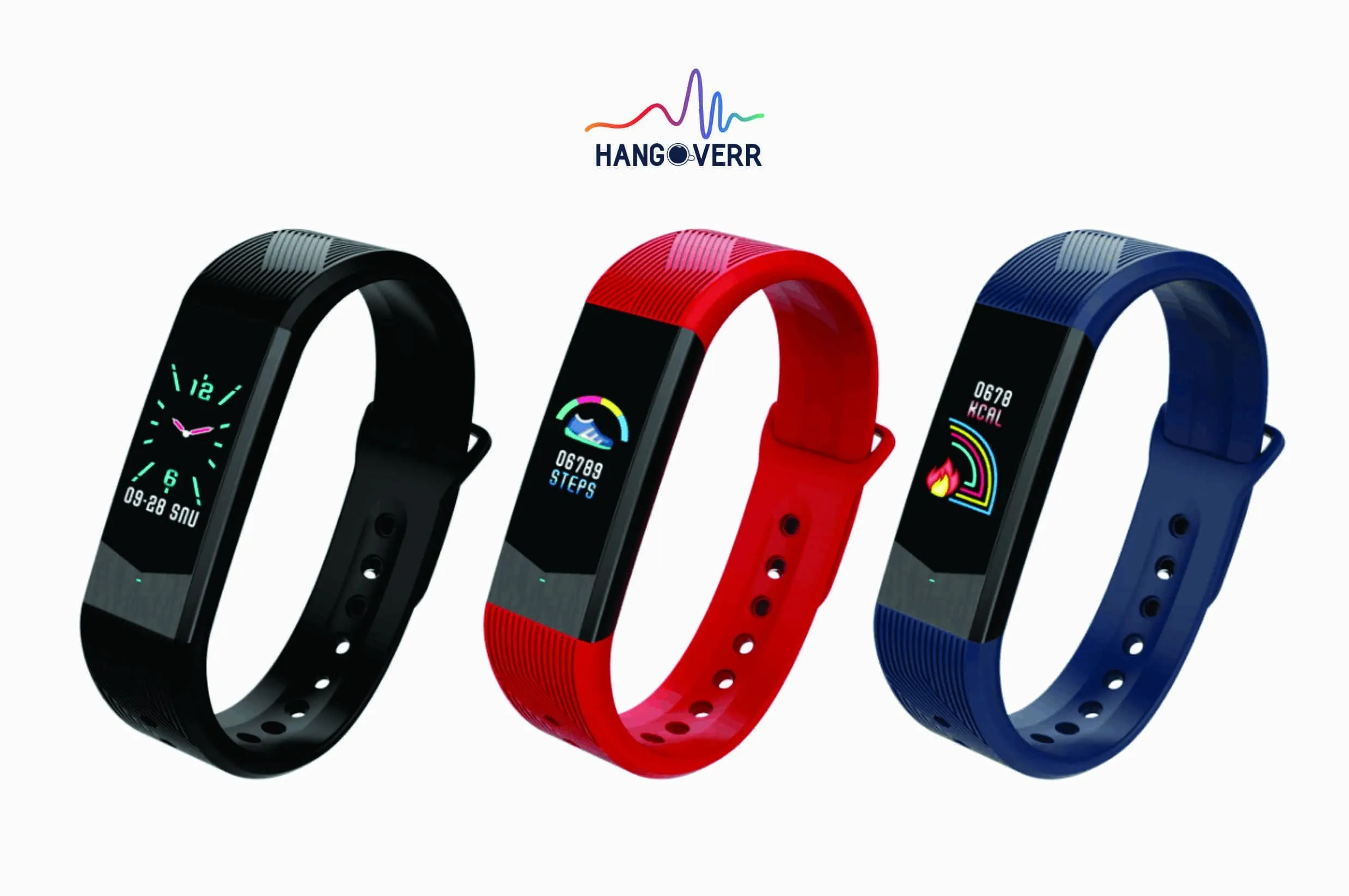 Hangoverr Power Beat Plus Water Resistant Smart Fitness Activity Tracker with Heart Rate and Multi Functions with App Notification (Red and Black)