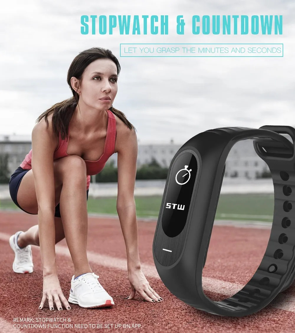 Hangoverr Power Beat Water Resistant Smart Fitness Activity Tracker (White and Black, H-B15P)