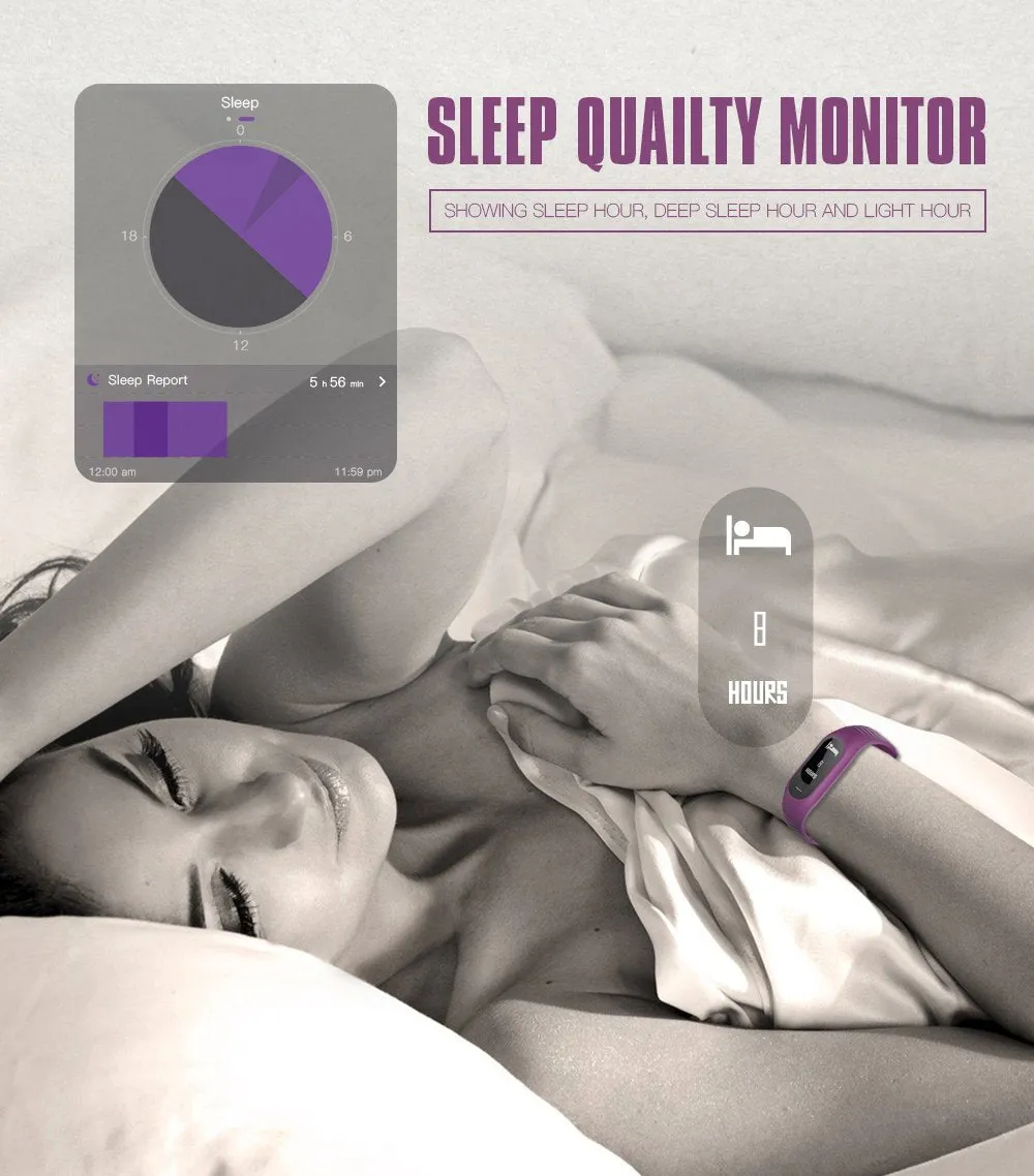 Hangoverr Power Beat Water Resistant Smart Fitness Activity Tracker (White and Black, H-B15P)
