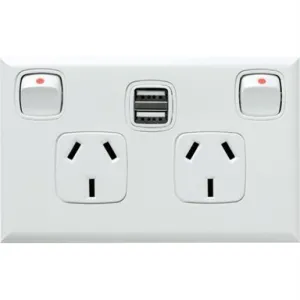 HPM EXCEL Double Powerpoint With Dual USB Charger