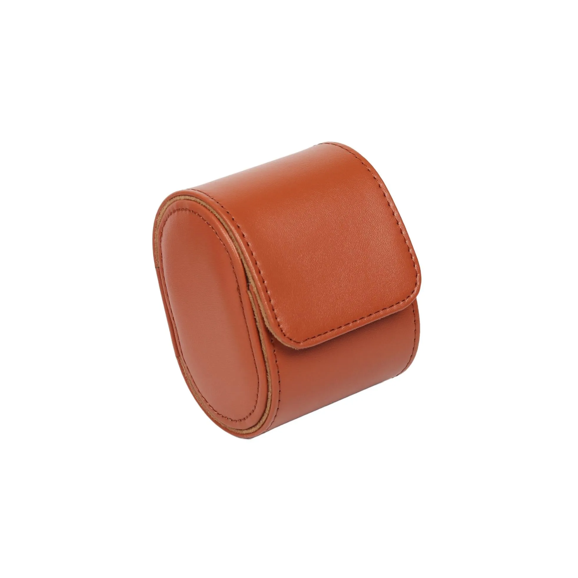 HQ Single Watch Genuine Leather Travel Case/Roll - Brown