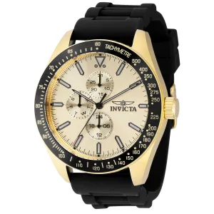 Invicta Silicone Analog Gold Dial, Band Color Black Men's Watch-38405