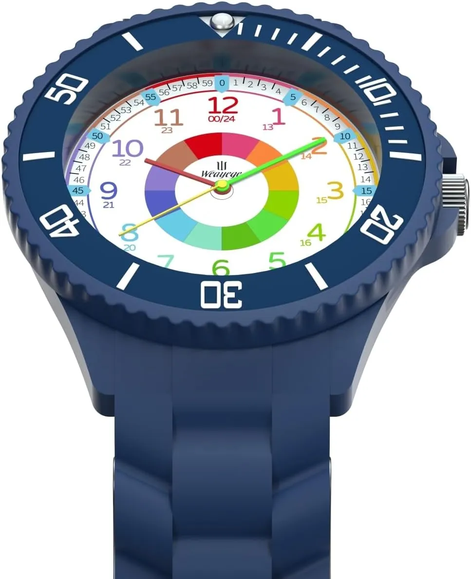 Kids Watch,Kids Learning Wrist Watches,Time Learn Watch for Kid,First Wristwatch from Children,Analog Watches with The Rotating Bezel,Easy to Learn The time Reading with Soft Strap