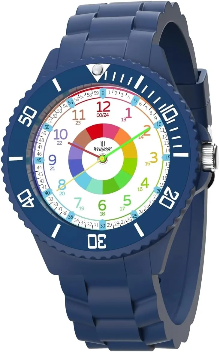 Kids Watch,Kids Learning Wrist Watches,Time Learn Watch for Kid,First Wristwatch from Children,Analog Watches with The Rotating Bezel,Easy to Learn The time Reading with Soft Strap