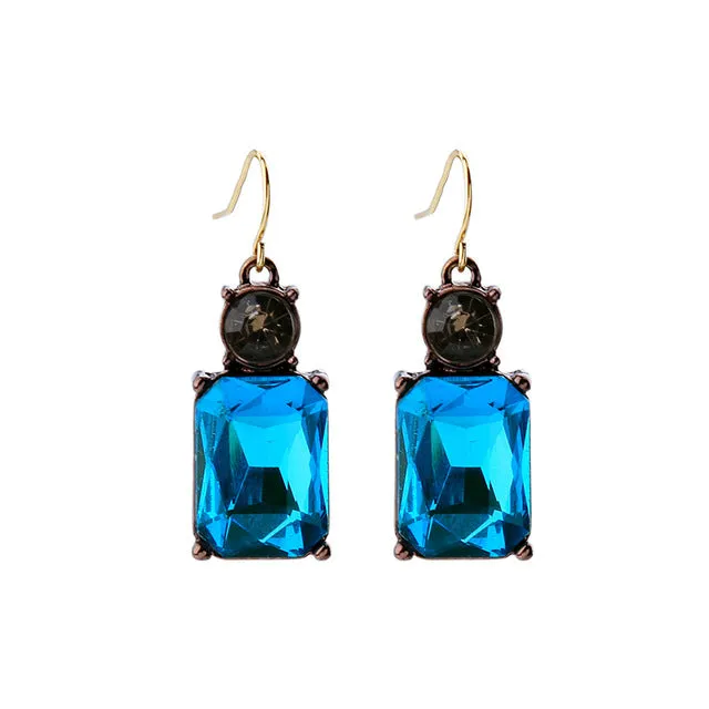 KISS ME New Styles Women 2017 Fashion Jewelry  Elegant Glass Square Earrings for Women