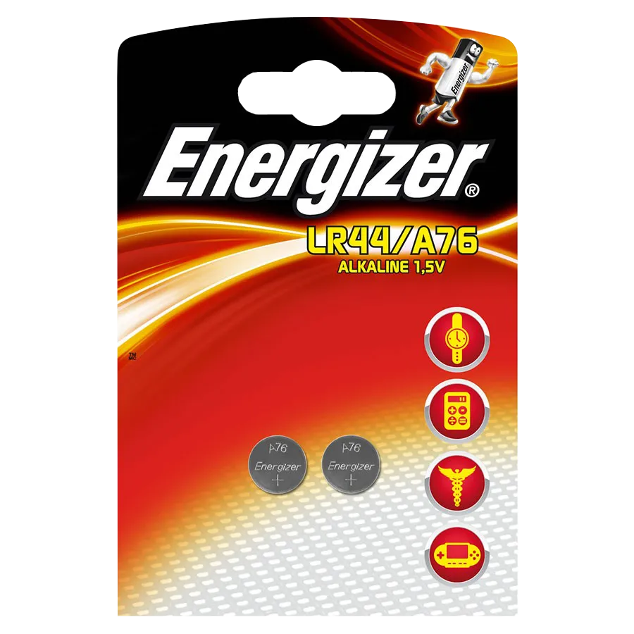 L27116 - ENERGIZER 150MAH LR44 A76 Lithium Coin Battery Cell Twin Pack