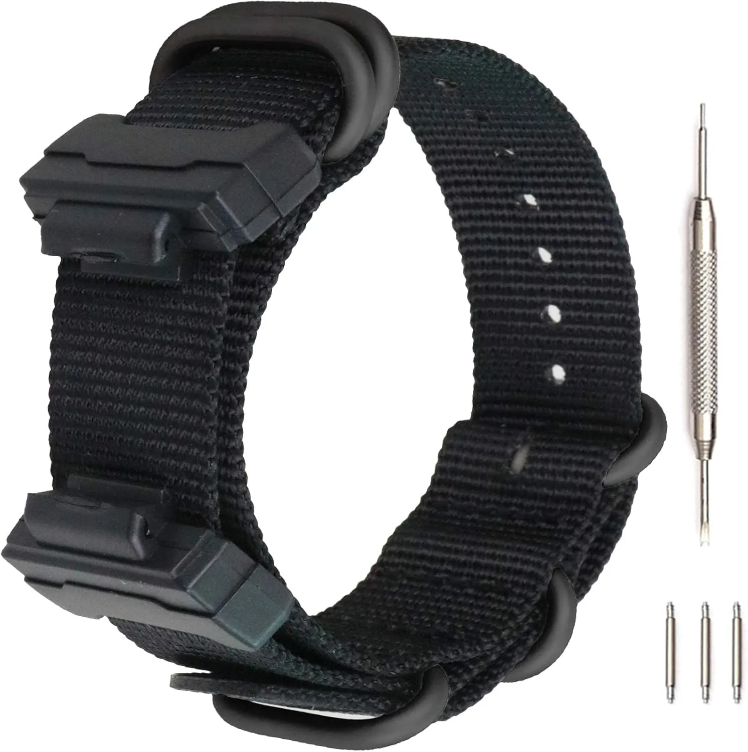 Lijinlan Strap Compatible with Casio G-Shock, Men Nylon Replacement Watch Band for G-Shock DW5600/GWM5610/DW6900/DW9052/GW100/GA100/GD120/GA400