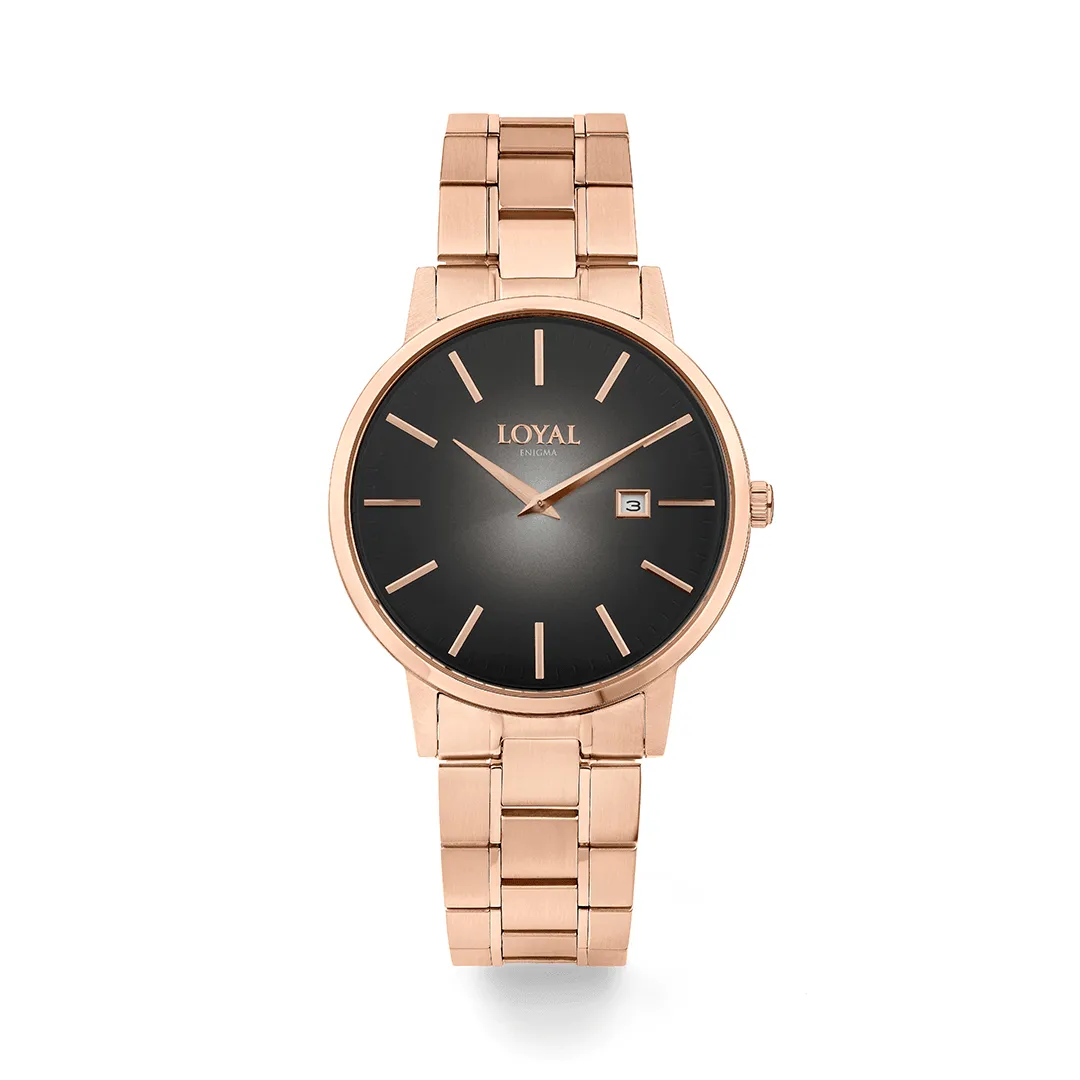 Loyal Enigma Men's 41mm Rose PVD Quartz Watch