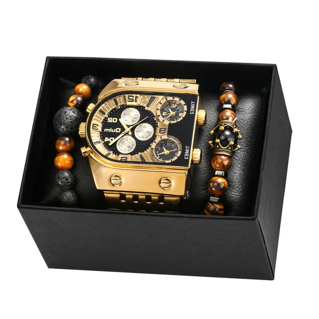 Luxury Quartz Big Dial Watches Waterproof and Bracelets Set 11 Options