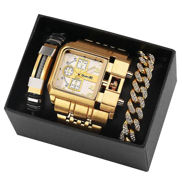 Luxury Quartz Big Dial Watches Waterproof and Bracelets Set 11 Options