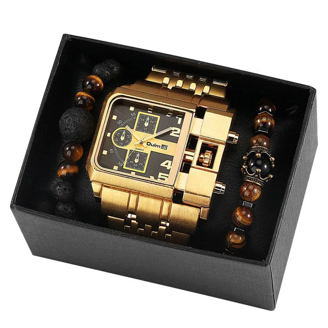 Luxury Quartz Big Dial Watches Waterproof and Bracelets Set 11 Options