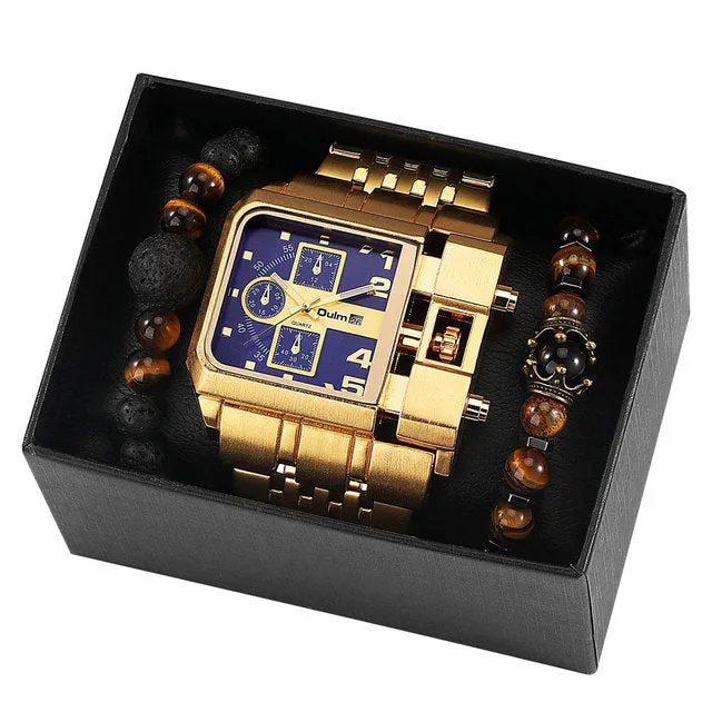 Luxury Quartz Big Dial Watches Waterproof and Bracelets Set 11 Options