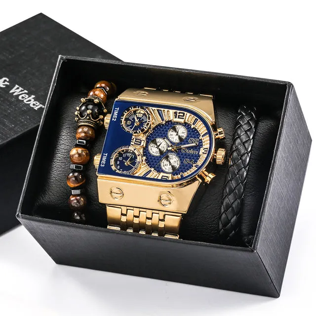 Luxury Quartz Big Dial Watches Waterproof and Bracelets Set 11 Options