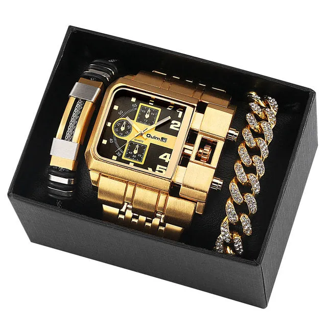 Luxury Quartz Big Dial Watches Waterproof and Bracelets Set 11 Options