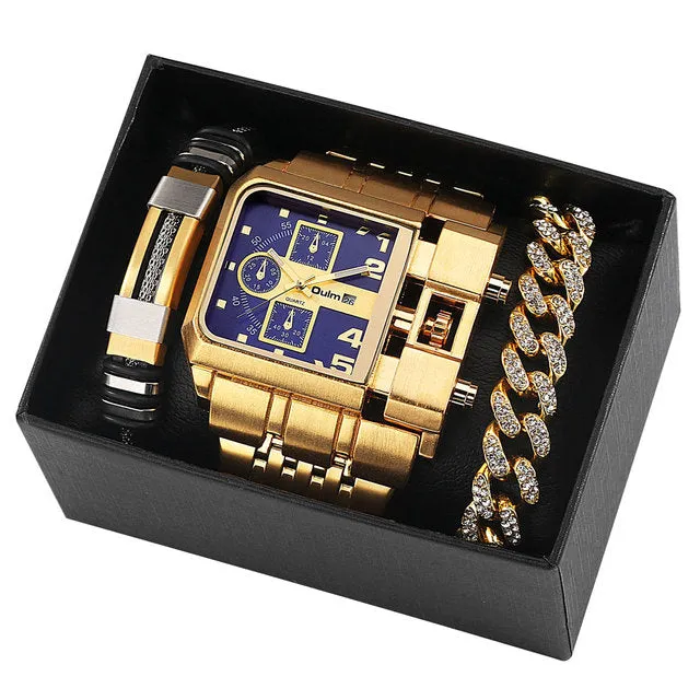 Luxury Quartz Big Dial Watches Waterproof and Bracelets Set 11 Options