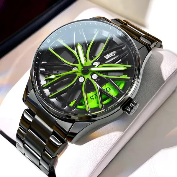 Ma1 Mens Quartz Luxury Car Rim Watch | Car Wheel Hub Watch For Boys & Mens (random Dial Color And Random Strap Color)