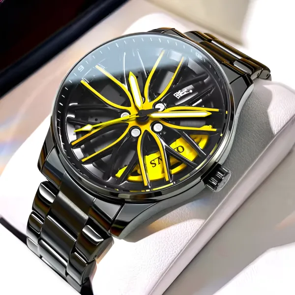 Ma1 Mens Quartz Luxury Car Rim Watch | Car Wheel Hub Watch For Boys & Mens (random Dial Color And Random Strap Color)