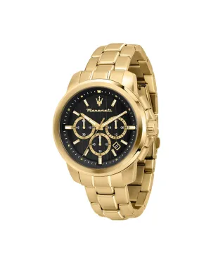MASERATI SUCCESSO 44MM CHR BLACK DIAL BR YG - R8873621013