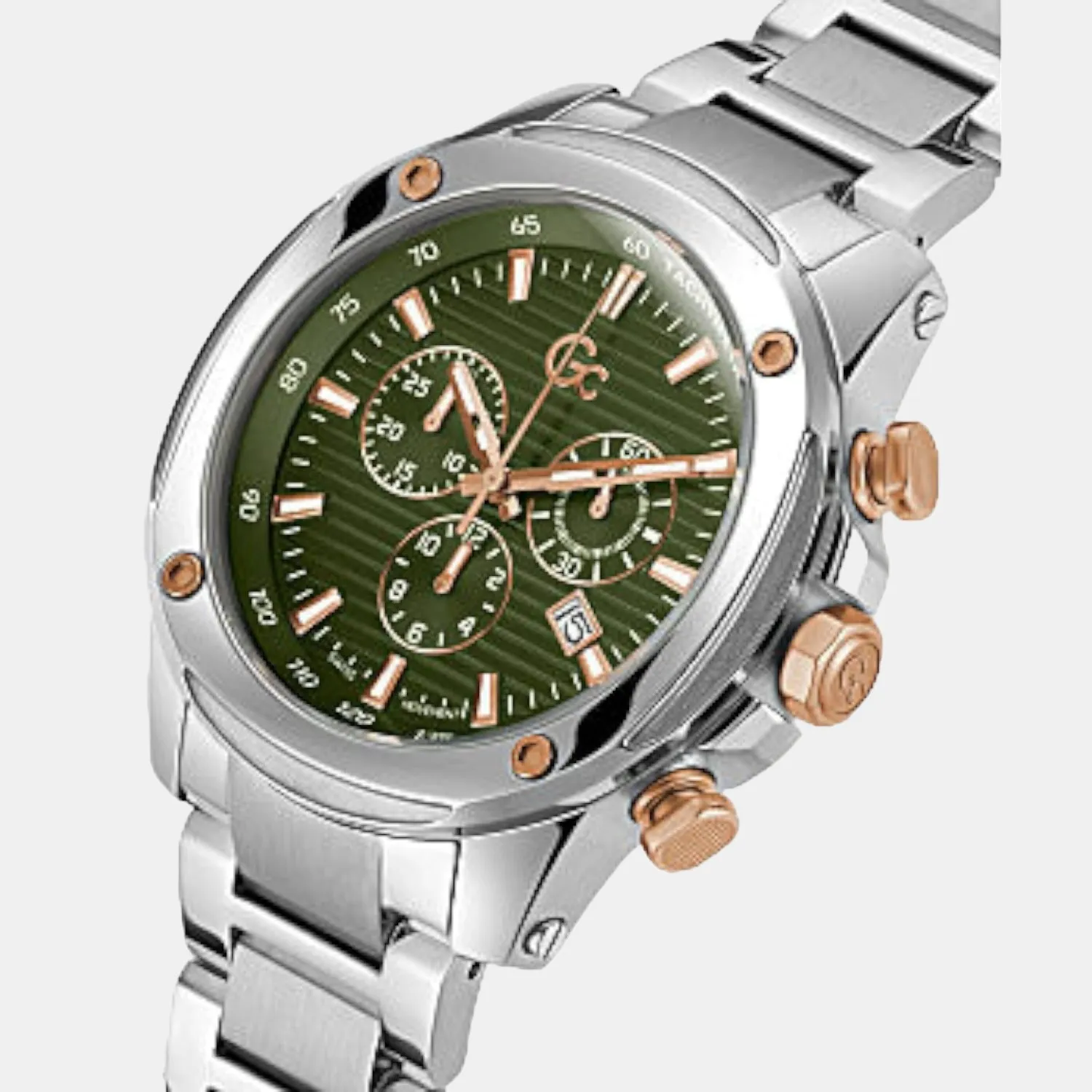 Men Green Stainless Steel Chronograph Watch Z13003G9MF
