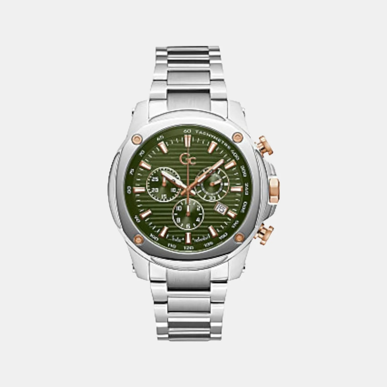Men Green Stainless Steel Chronograph Watch Z13003G9MF