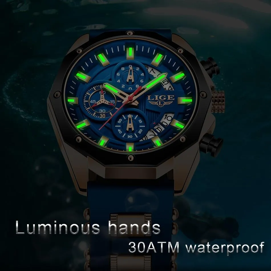 Men Top Brand Luxury Silicone Wristband Sport Quartz Watches