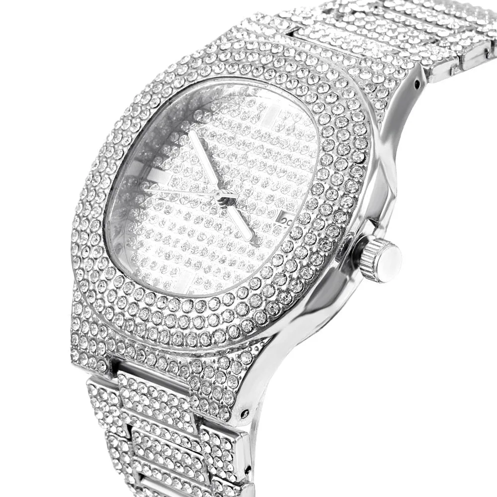 Men Watches Gold Ice Out Diamond Luxury Top Brand Design Diver Watches