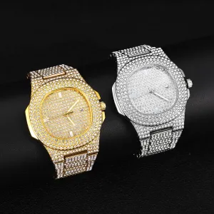 Men Watches Gold Ice Out Diamond Luxury Top Brand Design Diver Watches