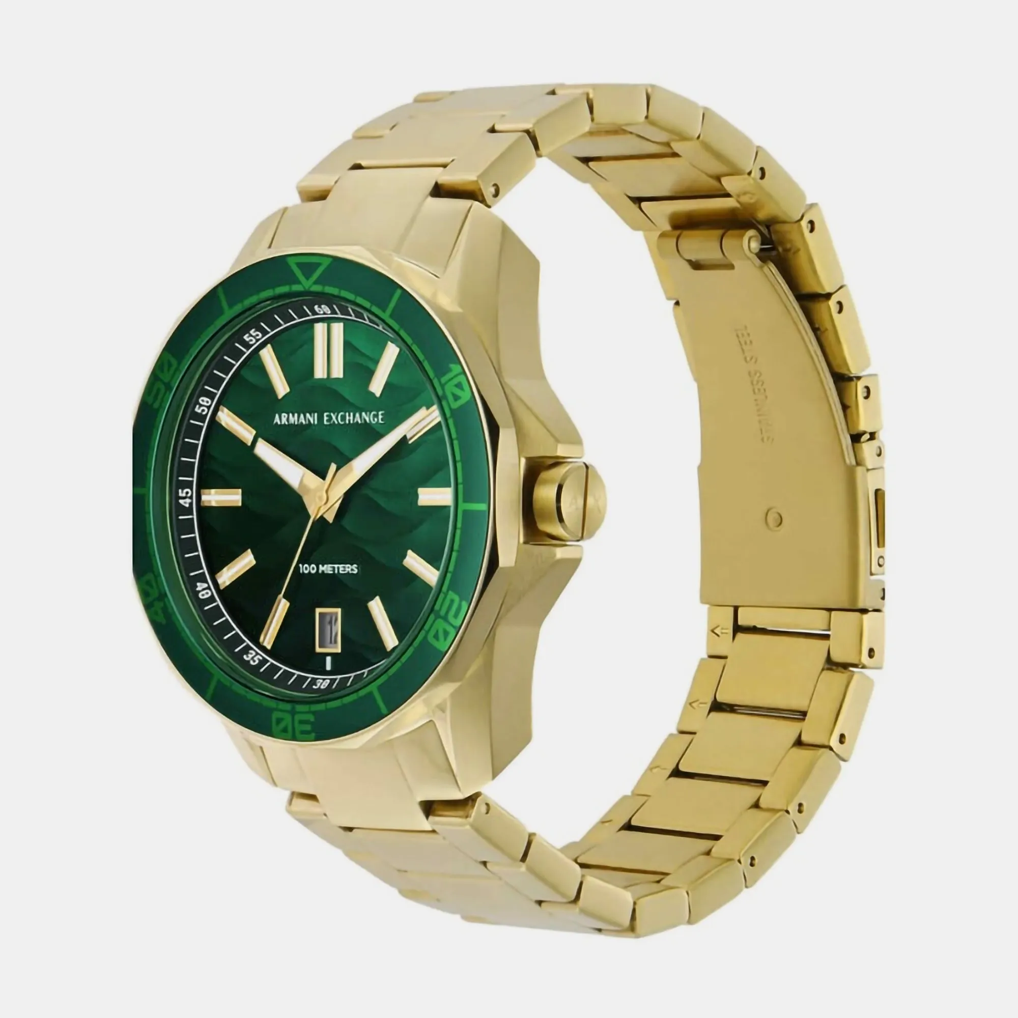 Men's Green Analog Stainless Steel Watch AX1951