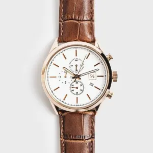 Men's Luxury  Leather Chronograph Watch  - 3 colors