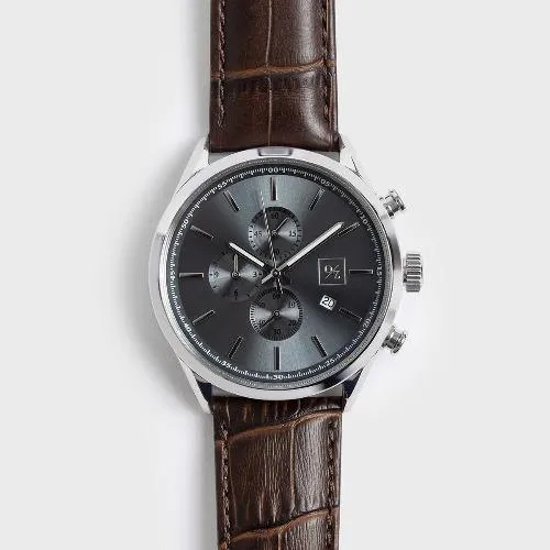 Men's Luxury  Leather Chronograph Watch  - 3 colors