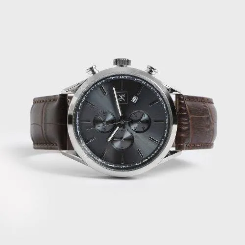 Men's Luxury  Leather Chronograph Watch  - 3 colors