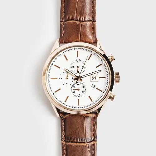 Men's Luxury  Leather Chronograph Watch  - 3 colors