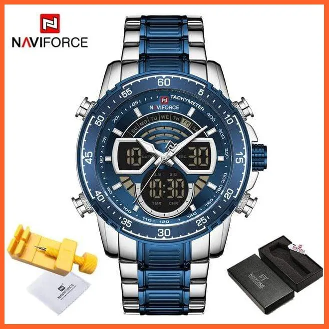 Men'S Military Sports Waterproof Watches Luxury Analog Quartz | Digital Wrist Watch For Men Stainless Steel Gold Watches