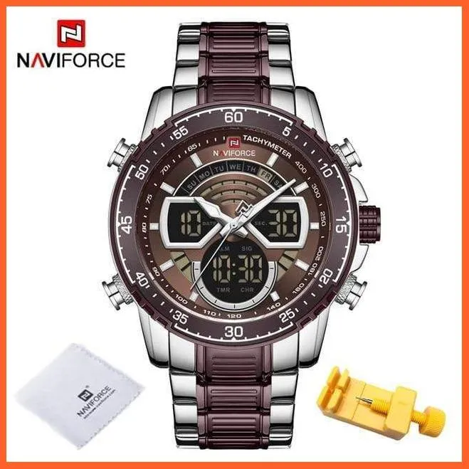 Men'S Military Sports Waterproof Watches Luxury Analog Quartz | Digital Wrist Watch For Men Stainless Steel Gold Watches