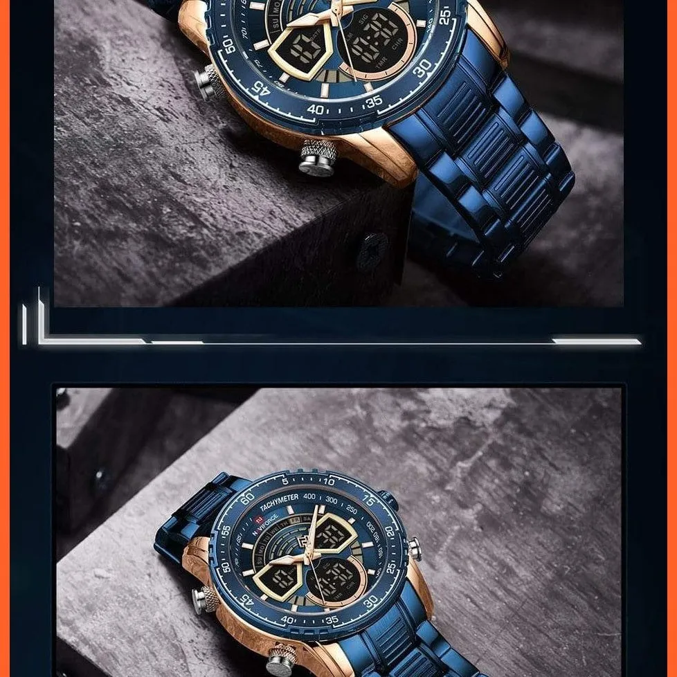 Men'S Military Sports Waterproof Watches Luxury Analog Quartz | Digital Wrist Watch For Men Stainless Steel Gold Watches