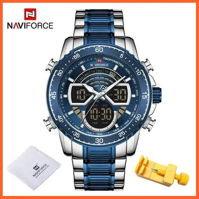 Men'S Military Sports Waterproof Watches Luxury Analog Quartz | Digital Wrist Watch For Men Stainless Steel Gold Watches