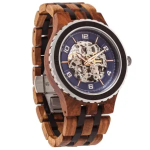 Men's Premium Self-Winding Transparent Body Ambila Ebony Wood Watches