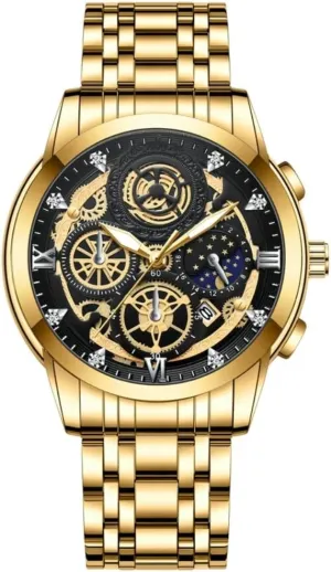 Men's Watch Mens Watch Fashion Wrist Watch for Men Stainless Steel Waterproof Watch Date Analog Quartz Watch Casual & Business Wrist Watches for Men
