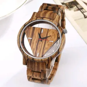 Men's Wooden Triangle Dial Watch