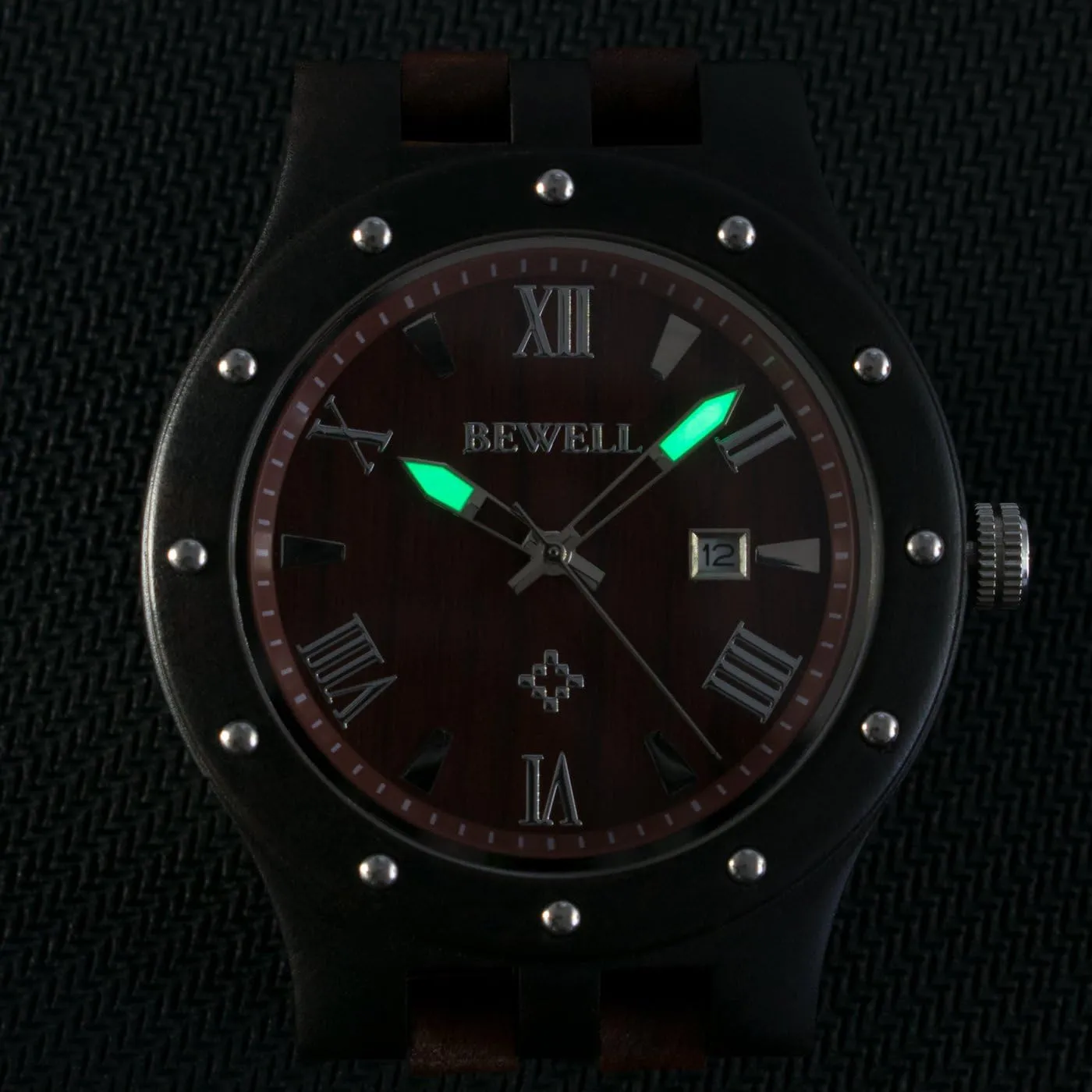 Men's Wooden Watches Handmade Analog Quartz Luminous Wristwatch