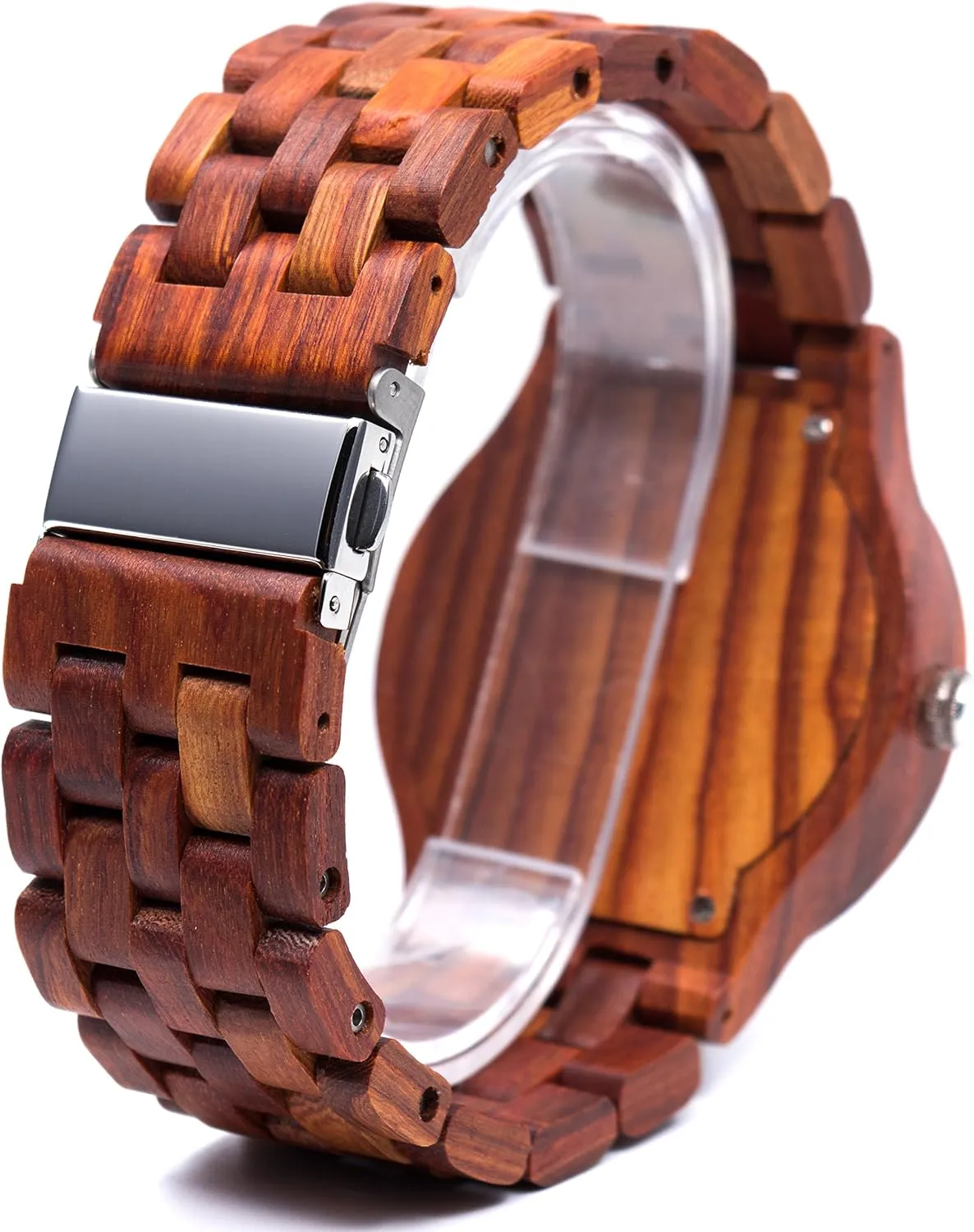 Men's Wooden Watches Handmade Analog Quartz Luminous Wristwatch