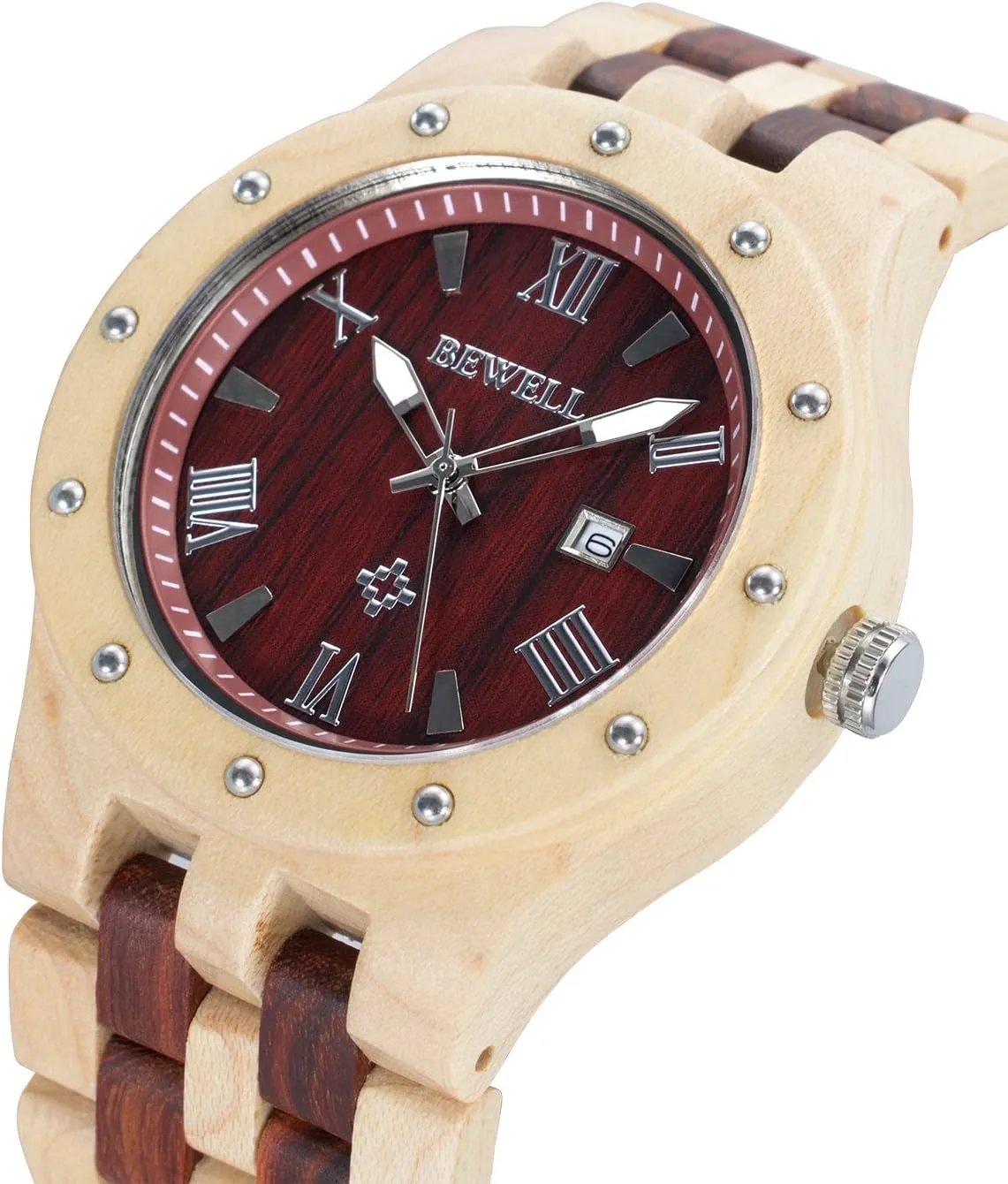 Men's Wooden Watches Handmade Analog Quartz Luminous Wristwatch