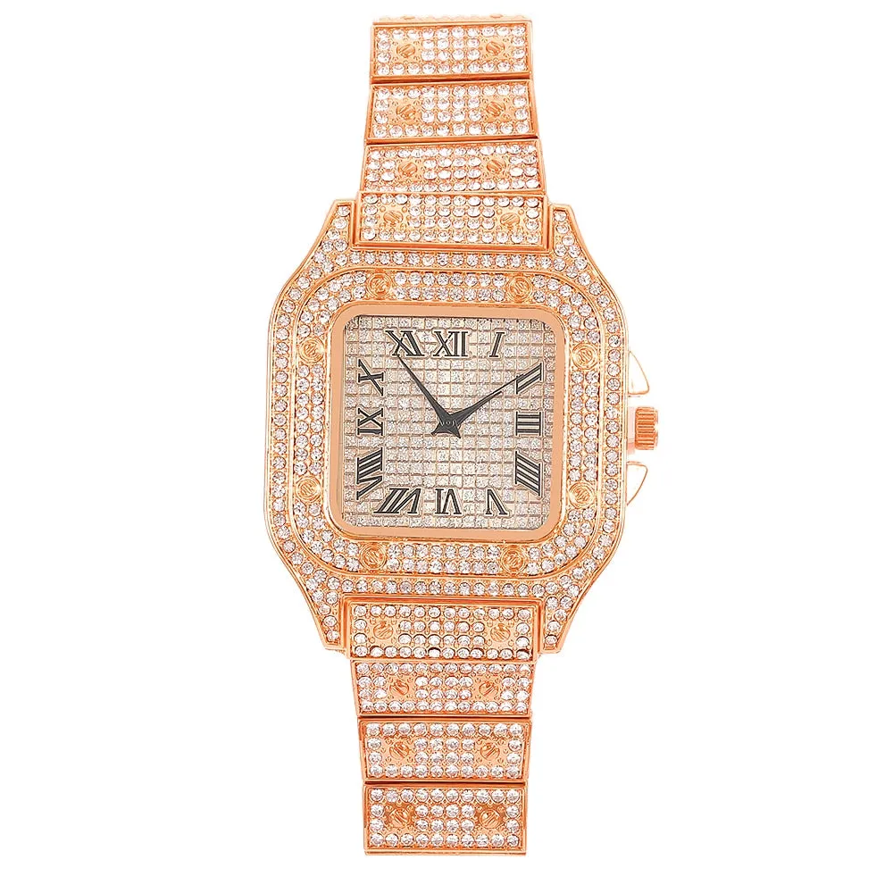 NEW Hip Hop Men Iced Out Watches Luxury Date Quartz Wrist Watches